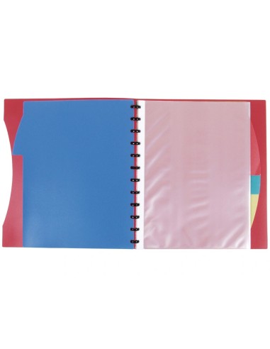 CI | Carpeta Liderpapel A4 Con 40 Fundas Intercambiables 5 Sep Sobre Y Gomilla Portada Y Lomo Personalizable Rojo