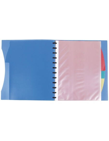 CI | Carpeta Liderpapel A4 Con 40 Fundas Intercambiables 5 Sep Sobre Y Gomilla Portada Y Lomo Personalizable Azul