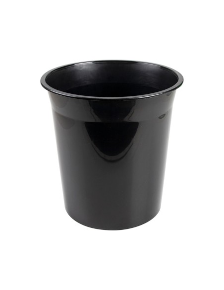 CI | Papelera plastico q-connect negro opaco 13 litros