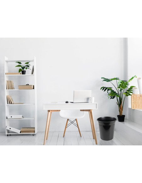CI | Papelera plastico q-connect negro opaco 13 litros