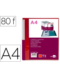 CI | Carpeta Liderpapel 80 Fundas Canguro Pp Din A4 Rojo...