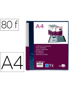 CI | Carpeta Liderpapel 80 Fundas Canguro Pp Din A4 Azul...