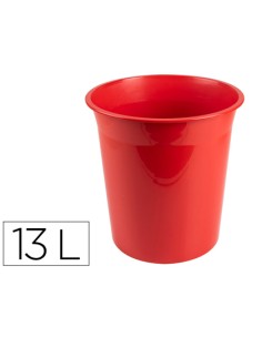 CI | Papelera plastico q-connect rojo opaco 13 litros