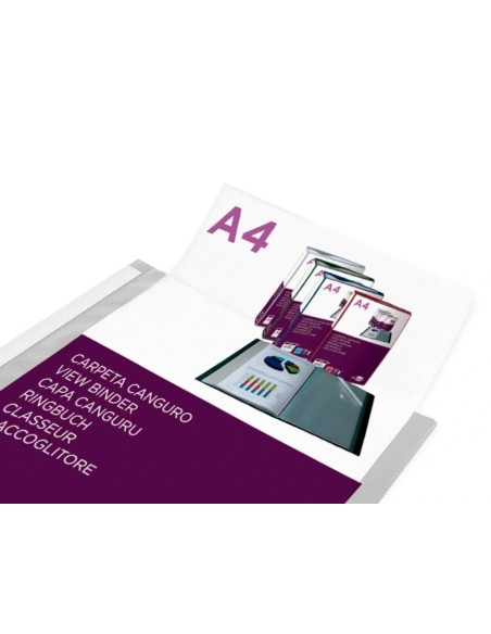 CI | Carpeta Liderpapel 60 Fundas Canguro Pp Din A4 Transparenteportada Y Lomo Personalizable