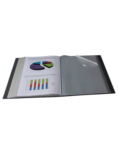 CI | Carpeta Liderpapel 60 Fundas Canguro Pp Din A4 Negro Opaco Portada Y Lomo Personalizable