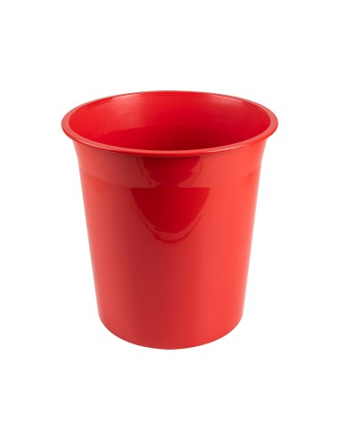 CI | Papelera plastico q-connect rojo opaco 13 litros