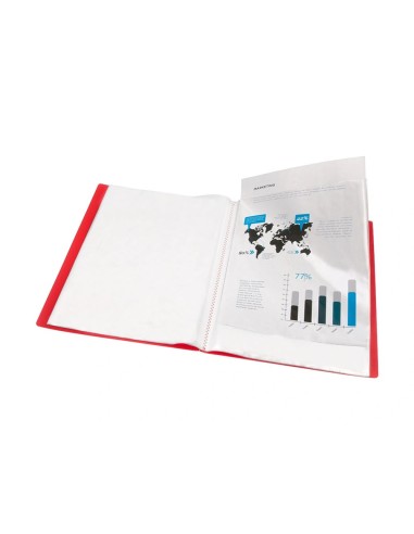 CI | Carpeta liderpapel escaparate 40 fundas polipropileno din a3 rojo translucido