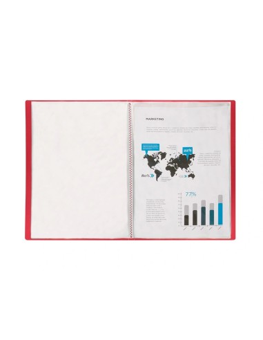 CI | Carpeta liderpapel escaparate 40 fundas polipropileno din a3 rojo translucido