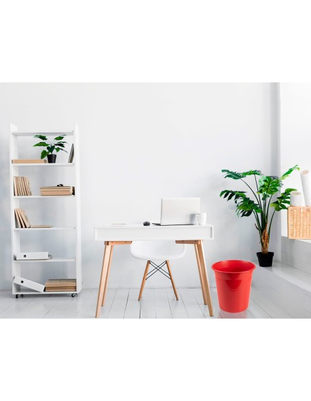 CI | Papelera plastico q-connect rojo opaco 13 litros
