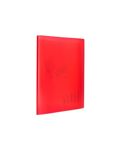 CI | Carpeta liderpapel escaparate 40 fundas polipropileno din a3 rojo translucido