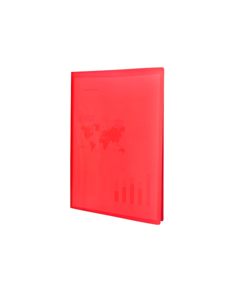 CI | Carpeta liderpapel escaparate 40 fundas polipropileno din a3 rojo translucido