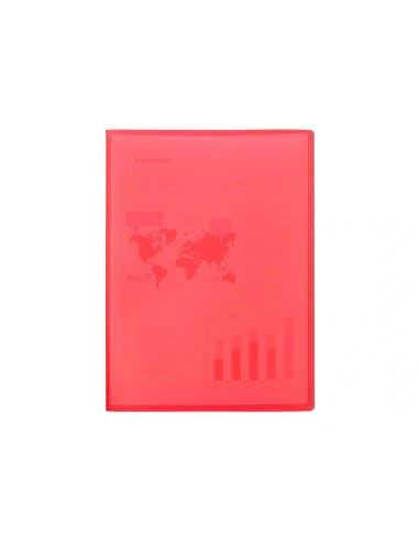 CI | Carpeta liderpapel escaparate 40 fundas polipropileno din a3 rojo translucido