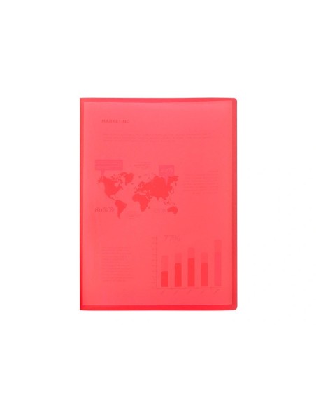 CI | Carpeta liderpapel escaparate 40 fundas polipropileno din a3 rojo translucido