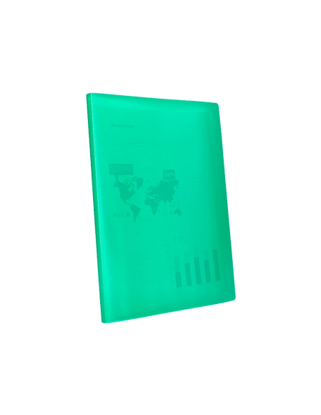 CI | Carpeta Liderpapel Escaparate 80 Fundas Polipropileno Din A4 Verde Translucido