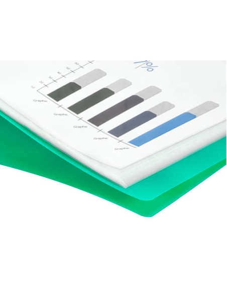 CI | Carpeta Liderpapel Escaparate 80 Fundas Polipropileno Din A4 Verde Translucido