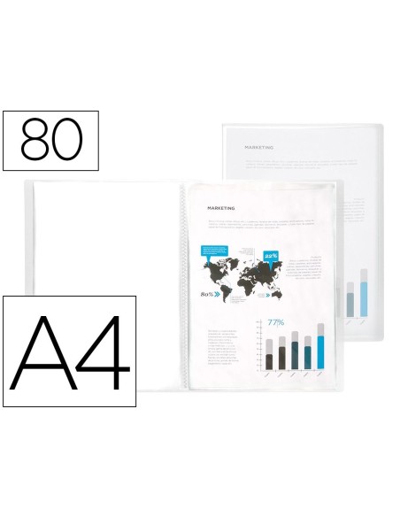 CI | Carpeta Liderpapel Escaparate 80 Fundas Polipropileno Din A4 Transparente