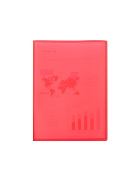 CI | Carpeta Liderpapel Escaparate 80 Fundas Polipropileno Din A4 Rojo Translucido
