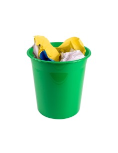 CI | Papelera plastico q-connect verde opaco 13 litros 2