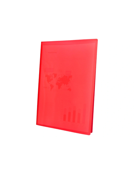 CI | Carpeta Liderpapel Escaparate 80 Fundas Polipropileno Din A4 Rojo Translucido