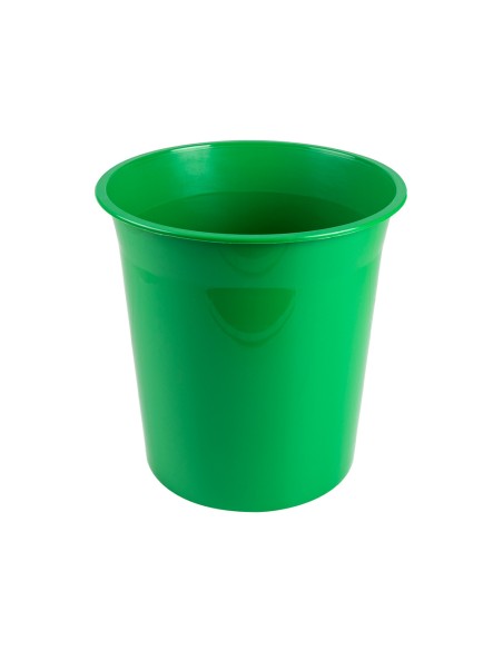 CI | Papelera plastico q-connect verde opaco 13 litros