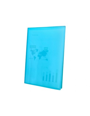 CI | Carpeta Liderpapel Escaparate 80 Fundas Polipropileno Din A4 Azul Translucido