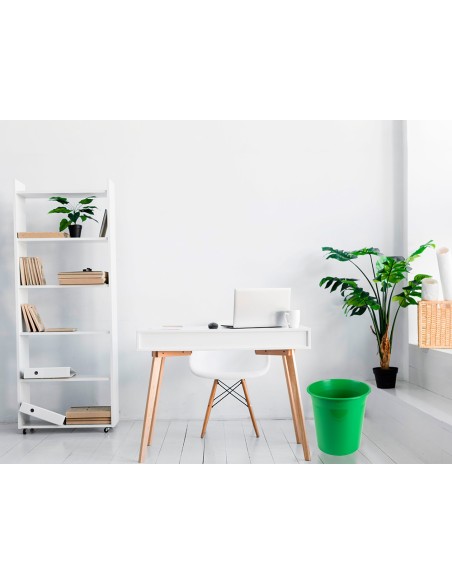 CI | Papelera plastico q-connect verde opaco 13 litros