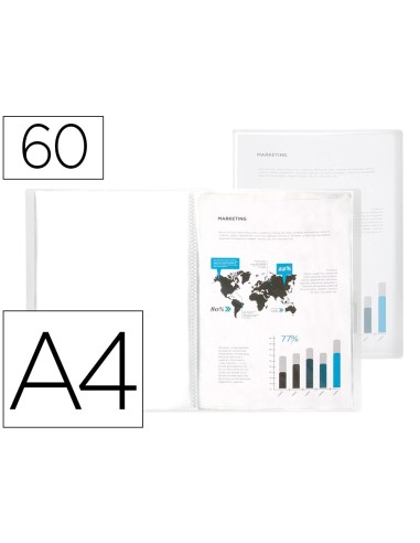 CI | Carpeta liderpapel escaparate 47074 60 fundas polipropileno frosty din a4 transparente