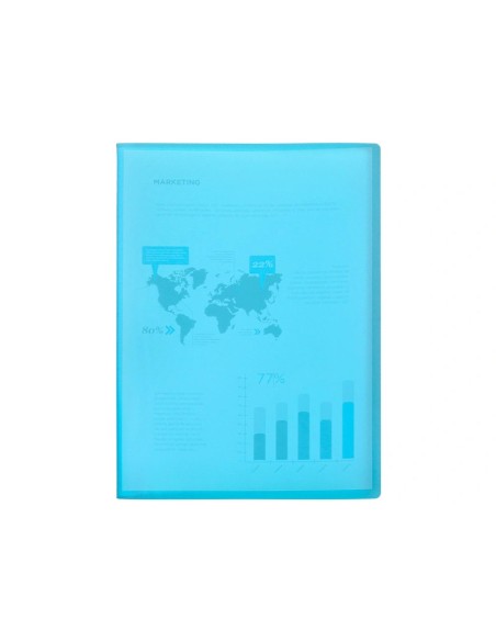 CI | Carpeta liderpapel escaparate 47072 60 fundas polipropileno traslucida din a4 azul frosty