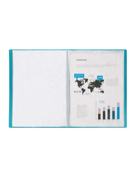 CI | Carpeta liderpapel escaparate 47072 60 fundas polipropileno traslucida din a4 azul frosty