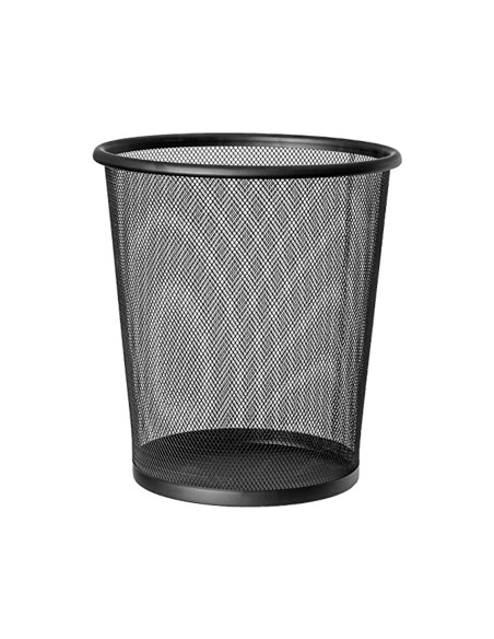 CI | Papelera metalica q-connect negra - rejilla- 190x260x235mm