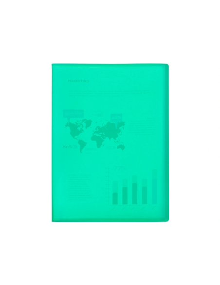 CI | Carpeta liderpapel escaparate 20 fundas polipropileno din a4 verde translucido