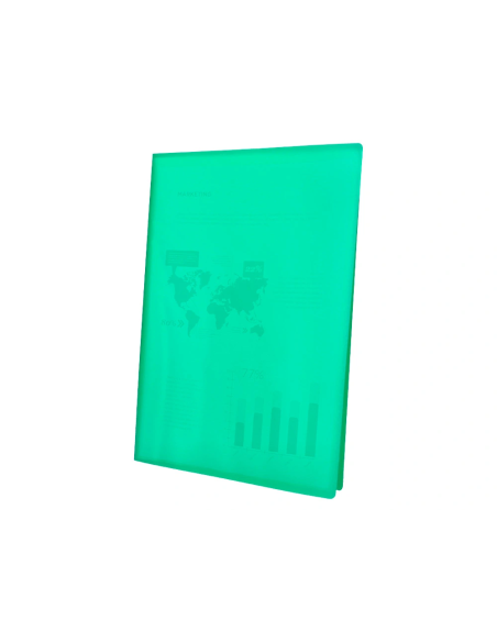 CI | Carpeta liderpapel escaparate 20 fundas polipropileno din a4 verde translucido