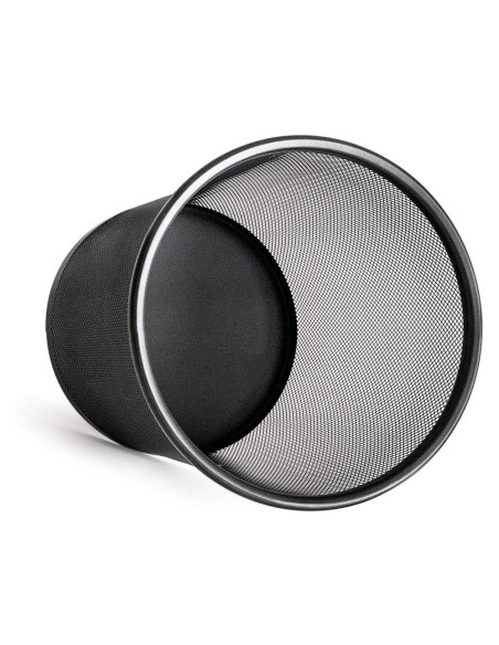 CI | Papelera metalica q-connect negra - rejilla- 190x260x235mm