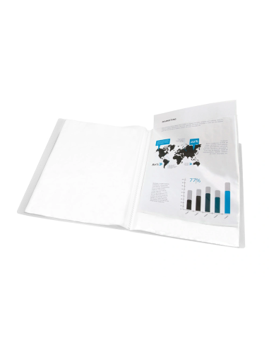 CI | Carpeta liderpapel escaparate 47044 20 fundas polipropileno frosty din a4 transparente