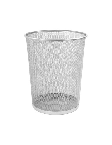 CI | Papelera metalica q-connect gris rejilla -190x260x235 mm