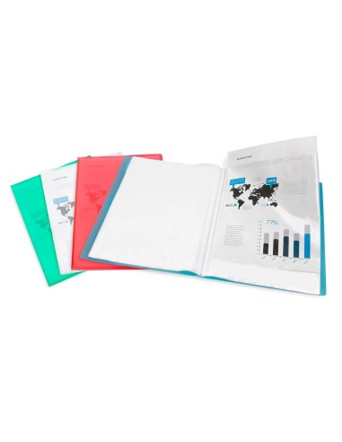 CI | Carpeta liderpapel escaparate 47482 10 fundas polipropileno traslucida din a4 azul frosty