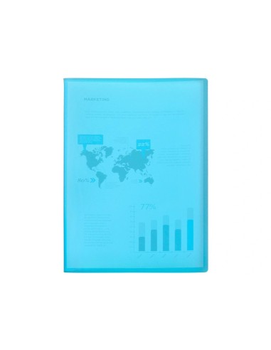 CI | Carpeta liderpapel escaparate 47482 10 fundas polipropileno traslucida din a4 azul frosty