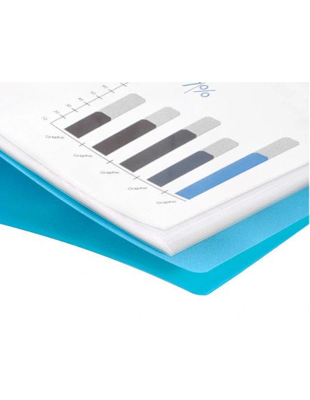 CI | Carpeta liderpapel escaparate 47482 10 fundas polipropileno traslucida din a4 azul frosty