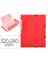 CI | Carpeta q-connect gomas kf02165 carton simil-prespan solapas 320x243 mm roja