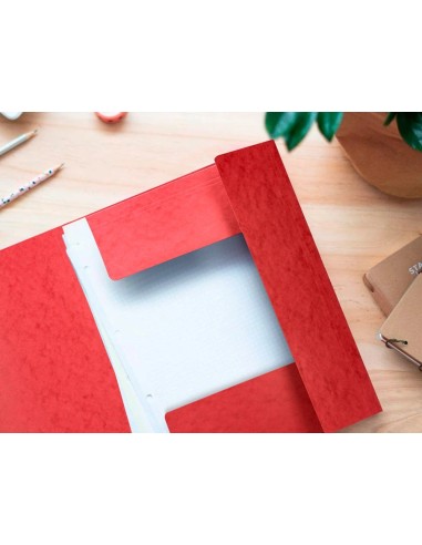 CI | Carpeta q-connect gomas kf02165 carton simil-prespan solapas 320x243 mm roja