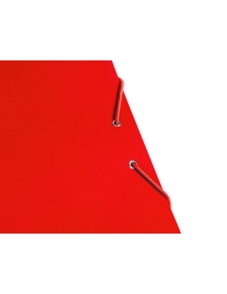 CI | Carpeta liderpapel gomas folio 3 solapas carton plastificado color rojo
