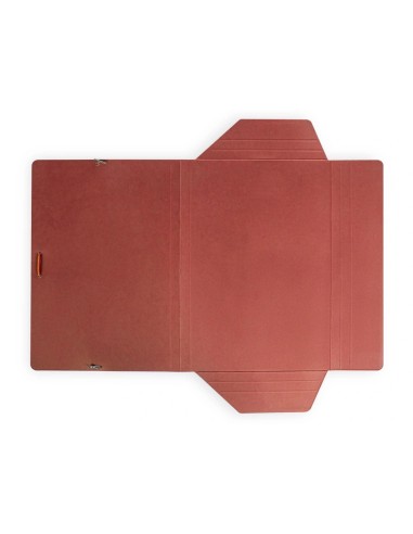 CI | Carpeta liderpapel gomas folio 3 solapas carton plastificado color rojo