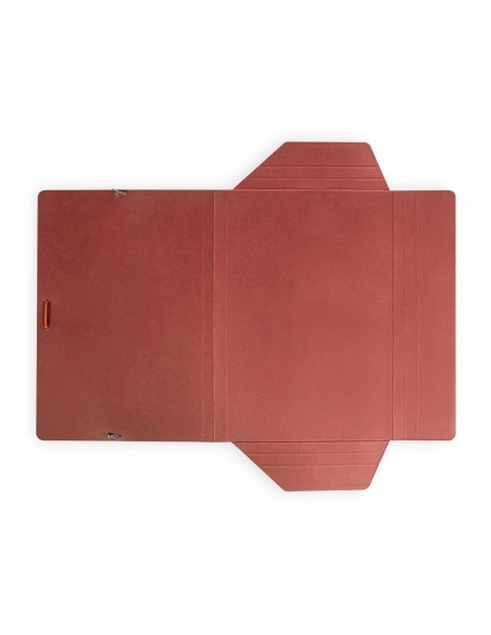 CI | Carpeta liderpapel gomas folio 3 solapas carton plastificado color rojo