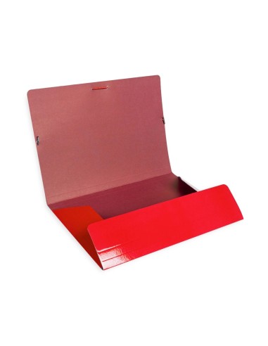 CI | Carpeta liderpapel gomas folio 3 solapas carton plastificado color rojo