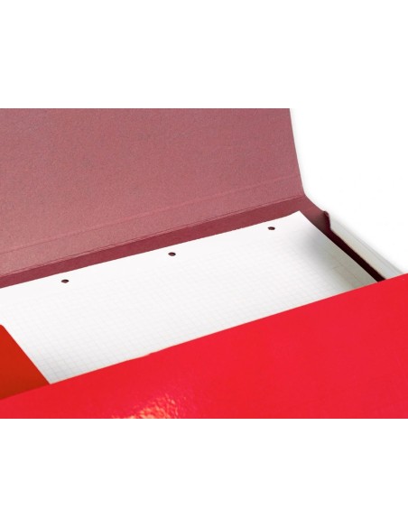 CI | Carpeta liderpapel gomas folio 3 solapas carton plastificado color rojo
