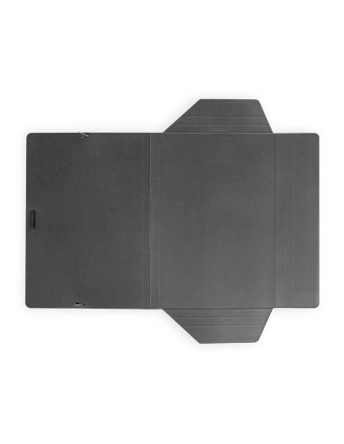 CI | Carpeta liderpapel gomas folio 3 solapas carton plastificado color negro