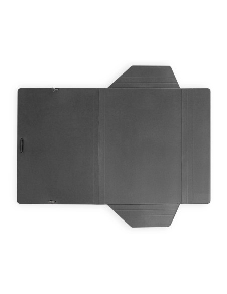 CI | Carpeta liderpapel gomas folio 3 solapas carton plastificado color negro