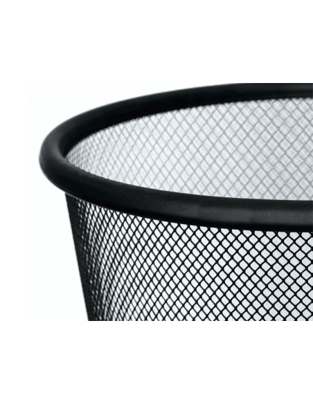 CI | Papelera metalica q-connect pr-n negra -rejilla -265x285mm