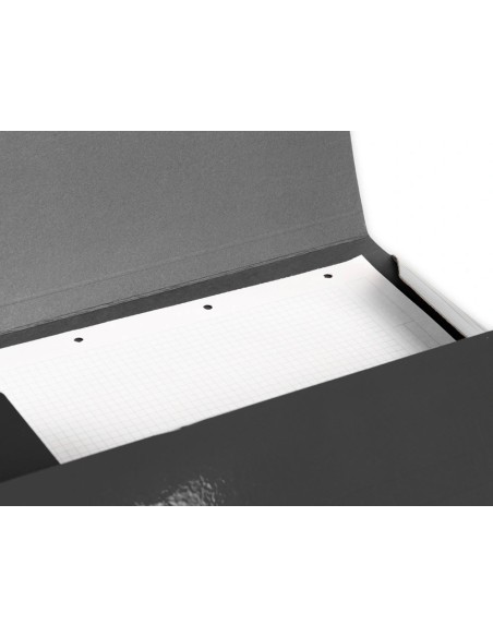 CI | Carpeta liderpapel gomas folio 3 solapas carton plastificado color negro