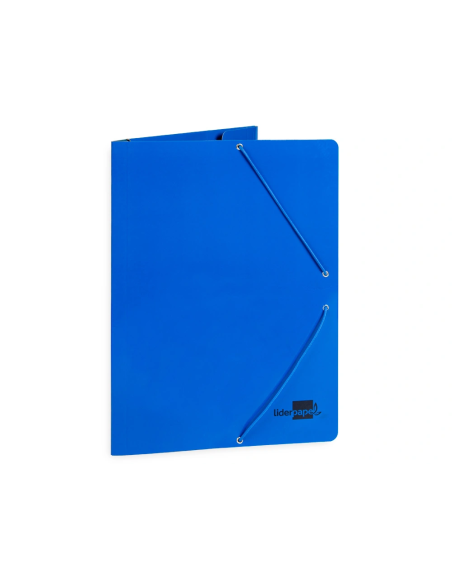 CI | Carpeta liderpapel gomas folio 3 solapas carton plastificado color azul